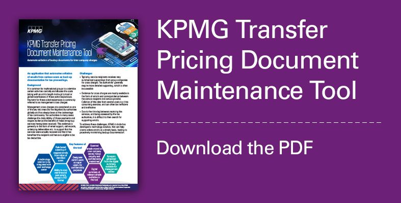 KPMG Transfer Pricing Document Maintenance Tool 
