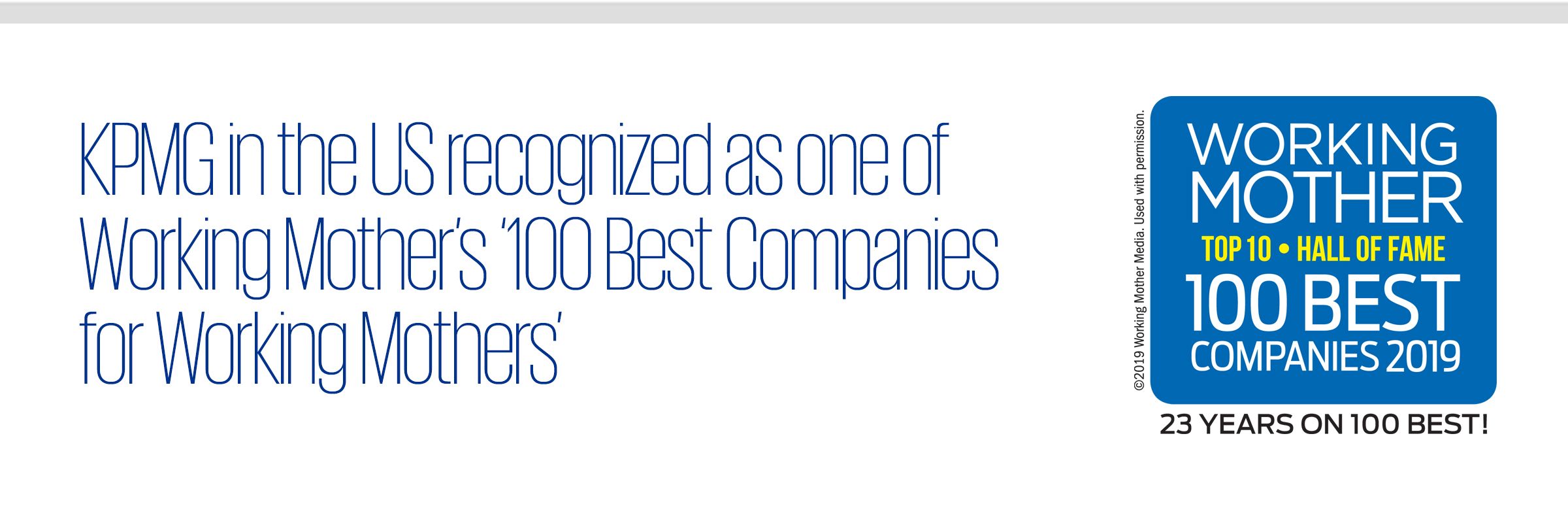 KPMG in the US recognized as one of Working Mother’s 100 Best Companies for Working Mothers 