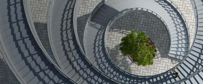 Spiral staircase from above