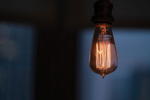 light bulb in dark room