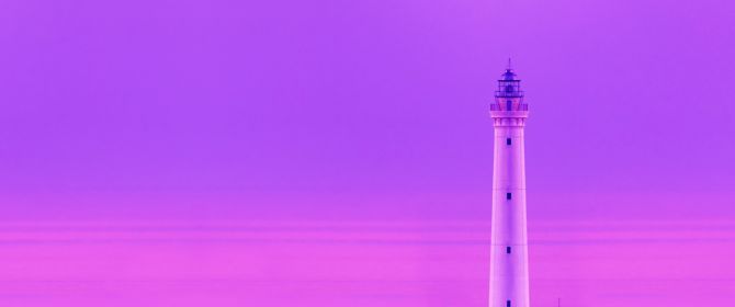 Lighthouse building pink sky