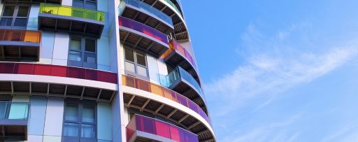 multicoloured balconies