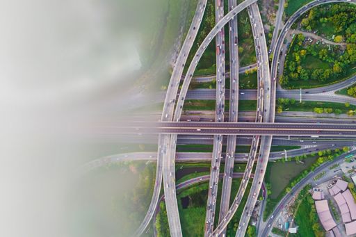 Roads Interchange Aerial View