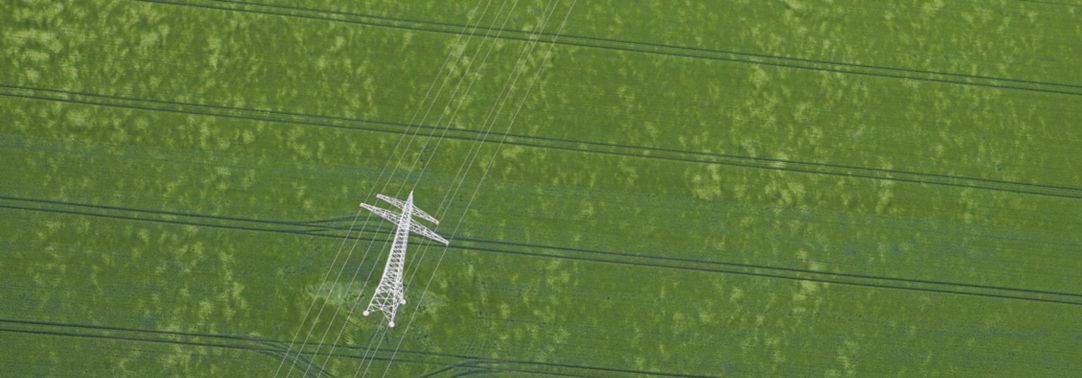 Overhead view of power lines