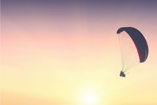 paraglide in the sunset