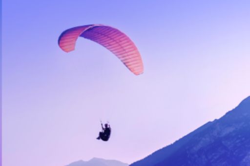 Paraglider in air