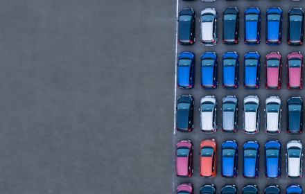 Parked cars top view