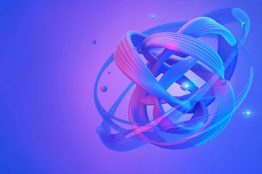 Niebieska, fioletowa, różowa wstęga, abstrakcja, motyw przewodni KPMG global tech report 2022