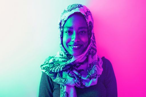 Portrait of a woman wearing a hijab