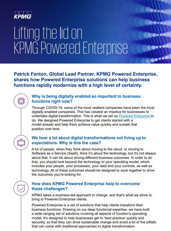 Lifting the lid on KPMG Powered Enterprise