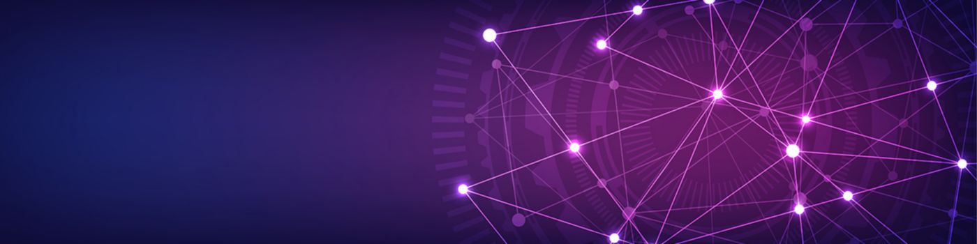 Purple connected lines banner