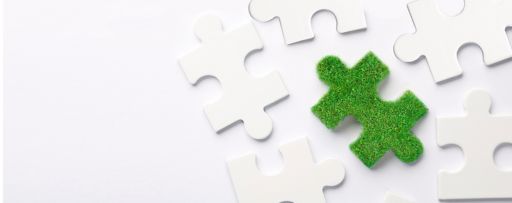 puzzle piece made of green grass
