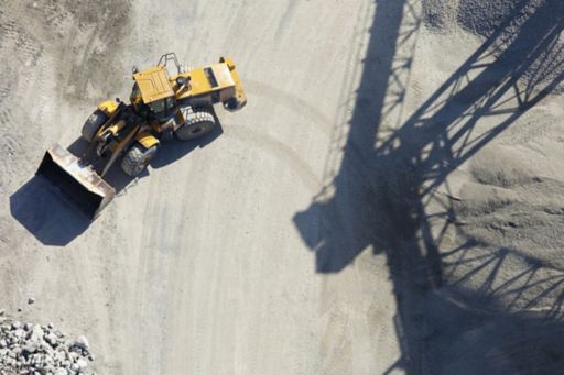 mining bulldozer aerial