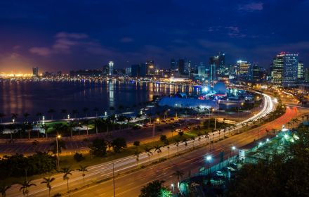 Skyline of Luanda at night