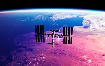 International space station in the space domain
