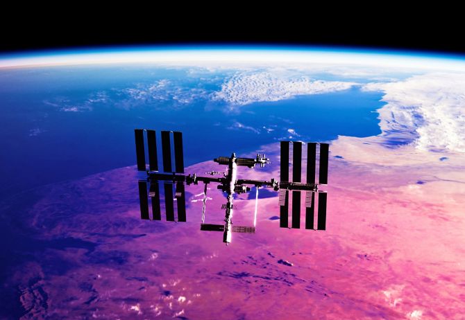 International space station in the space domain