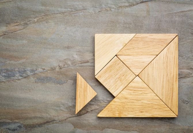 Square wooden block puzzle