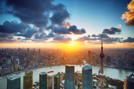 Sunset Shanghai cityscape