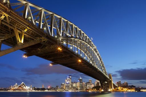 Sydney Harbour Bridge view from bottom