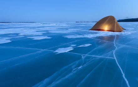 Tent in glacier