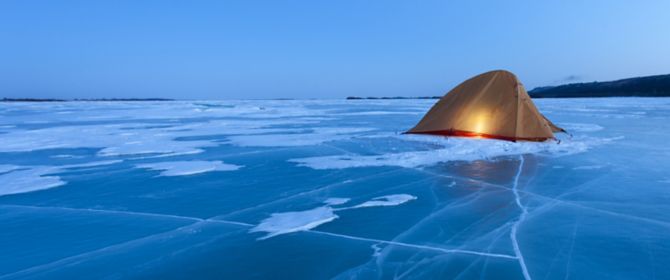 Tent in a glacier
