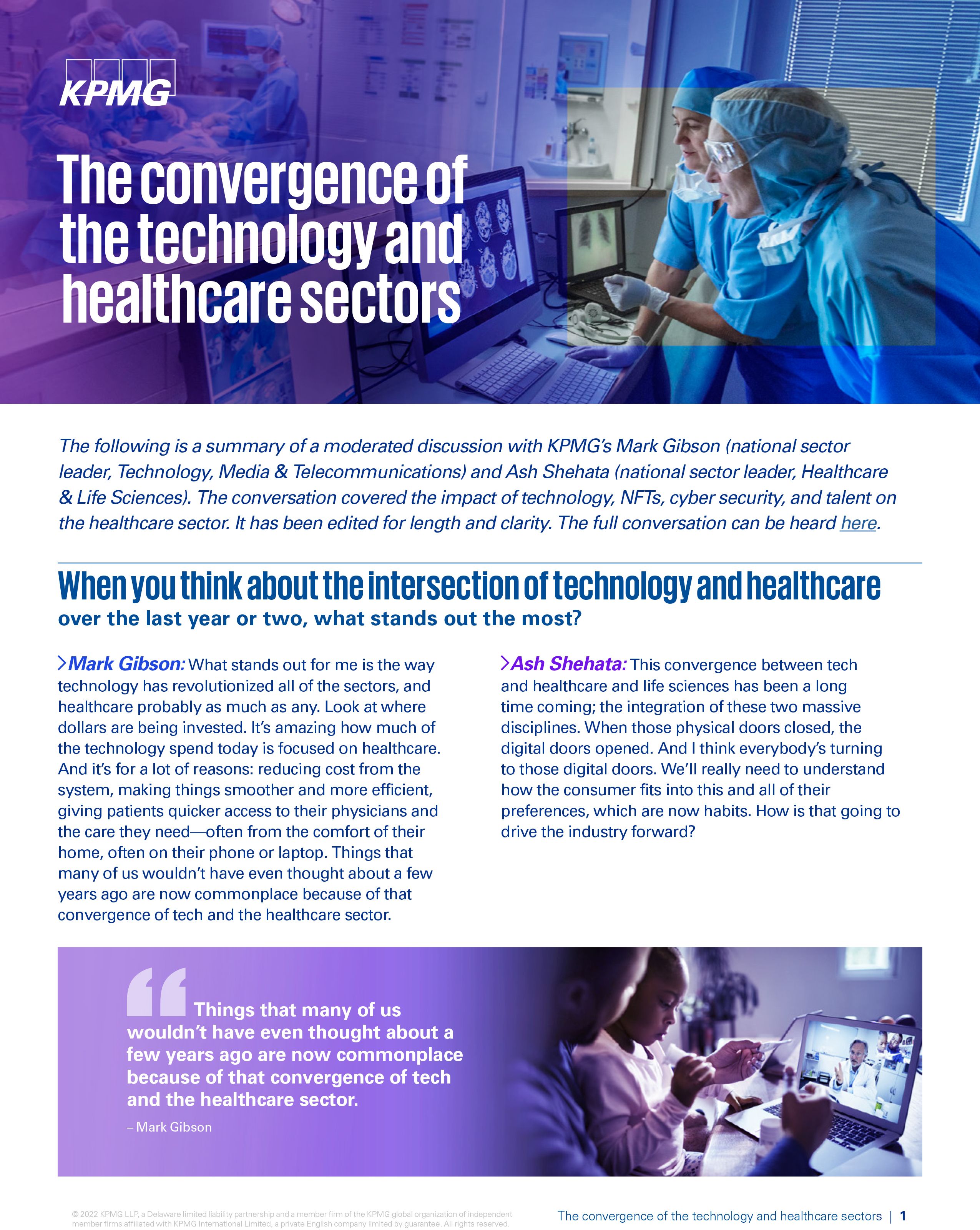 The convergence of the technology and healthcare sectors