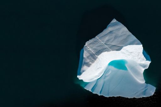 Aerial view of an iceberg