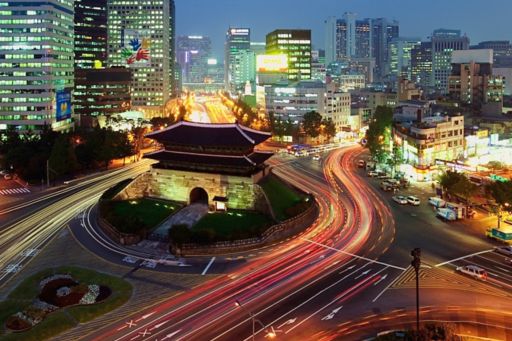 Freeway system in Seoul Korea