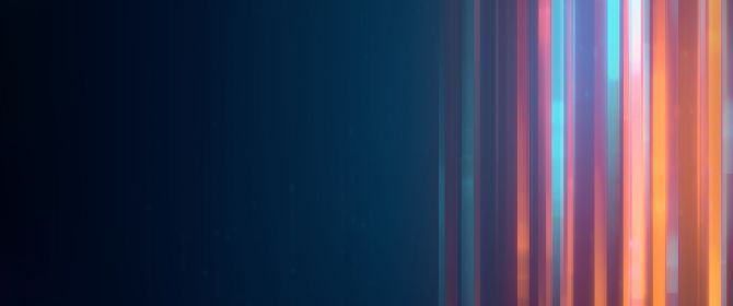 Vertical colorful lines against blue background