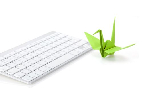 white keyboard paper dragon