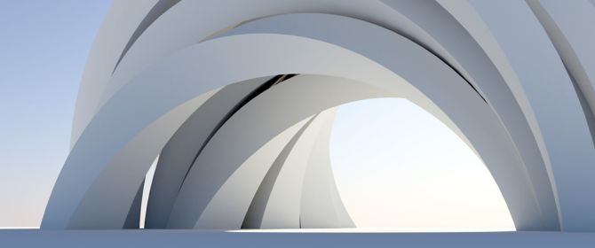 white rounded arch