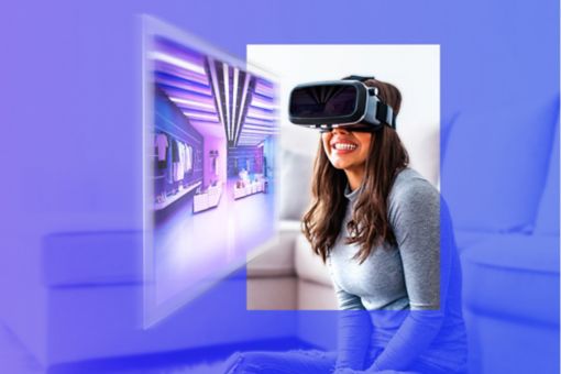 woman in VR headset