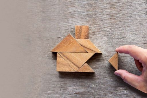Wooden tangram puzzle