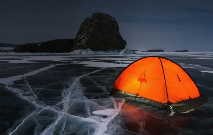 Zelt auf Gletscher